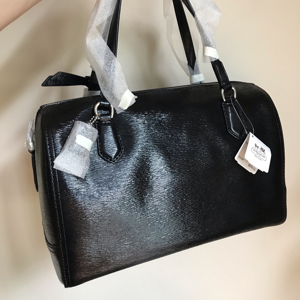 COACH Black Patent Satchel NEW WITH TAG